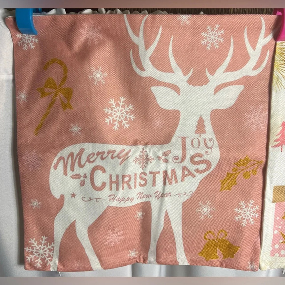 6 Pack Christmas Pillow Covers 18 x 18 Inch Brand New Washable Canvas Zipper - Picture 6 of 12